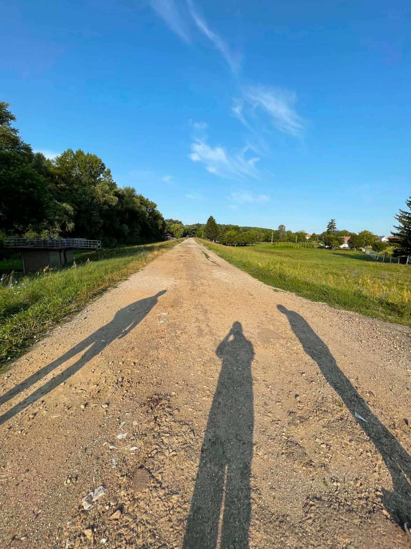 Frissen mart aszfaltozott és felületkezelt töltésút a Tisza-tó gáton Tiszabábolnánál